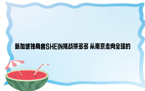 新加坡独角兽SHEIN挑战拼多多 从南京走向全球的快时尚巨头