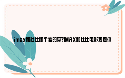 imax和杜比哪个看的爽？IMAX和杜比电影观感体验对比