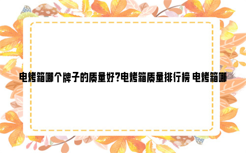 电烤箱哪个牌子的质量好？电烤箱质量排行榜 电烤箱哪个牌子的好