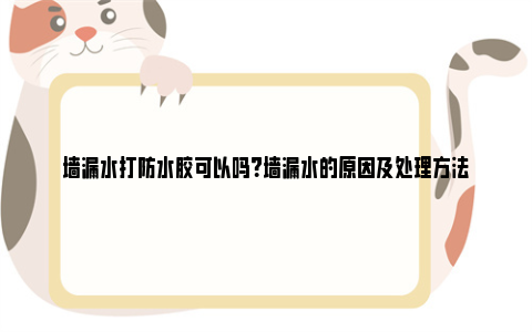 墙漏水打防水胶可以吗？墙漏水的原因及处理方法