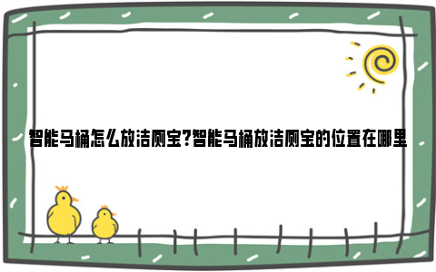 智能马桶怎么放洁厕宝？智能马桶放洁厕宝的位置在哪里？ 智能马桶怎么放洁厕宝的正确用法详细说明