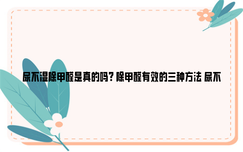 尿不湿除甲醛是真的吗? 除甲醛有效的三种方法 尿不湿除甲醛真的假的