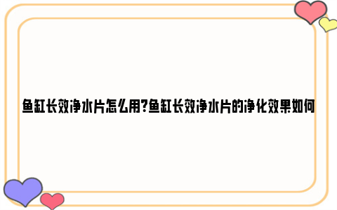 鱼缸长效净水片怎么用？鱼缸长效净水片的净化效果如何? 鱼缸长效净水片怎么清洗