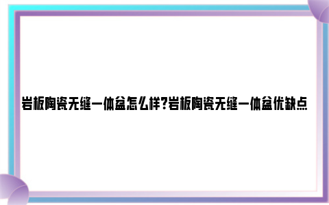 岩板陶瓷无缝一体盆怎么样？岩板陶瓷无缝一体盆优缺点 岩板陶瓷无缝一体盆和可丽耐盆哪个好