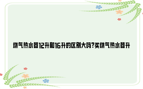 燃气热水器12升和16升的区别大吗？买燃气热水器升数多少合适？ 燃气热水器12升13升16升有什么区别