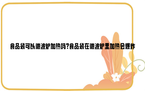 食品袋可以微波炉加热吗？食品袋在微波炉里加热会爆炸吗？ 食品袋可以微波炉加热不