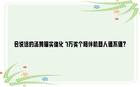 会说话的汤姆猫实体化 7万买个陪伴机器人值不值？