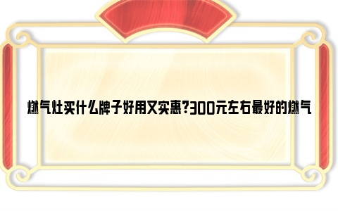 燃气灶买什么牌子好用又实惠？300元左右最好的燃气灶 燃气灶啥牌子的好用又实惠