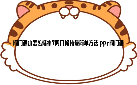 阀门漏水怎么修补？阀门修补最简单方法 ppr阀门漏水快速修补方法