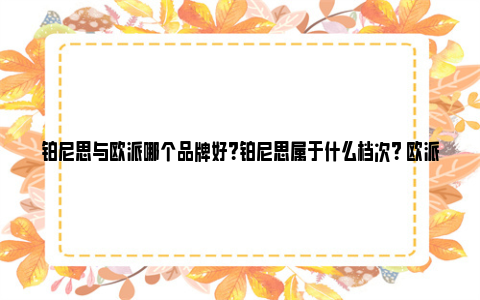 铂尼思与欧派哪个品牌好？铂尼思属于什么档次？ 欧派铂尼思橱柜定制