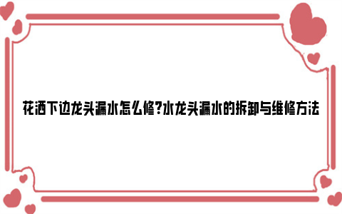 花洒下边龙头漏水怎么修？水龙头漏水的拆卸与维修方法 花洒水龙头漏水怎么处理方法