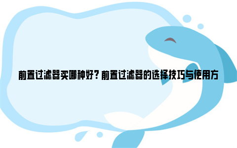 前置过滤器买哪种好？ 前置过滤器的选择技巧与使用方法 前置过滤器买哪种合适家用