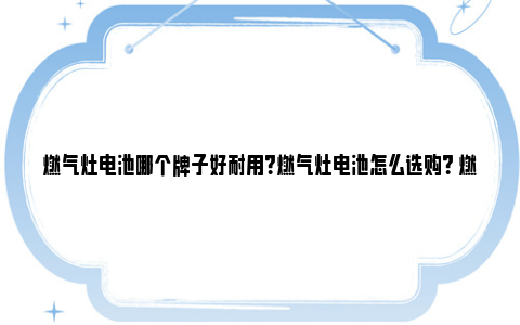 燃气灶电池哪个牌子好耐用？燃气灶电池怎么选购？ 燃气灶电池哪个牌子耐用?